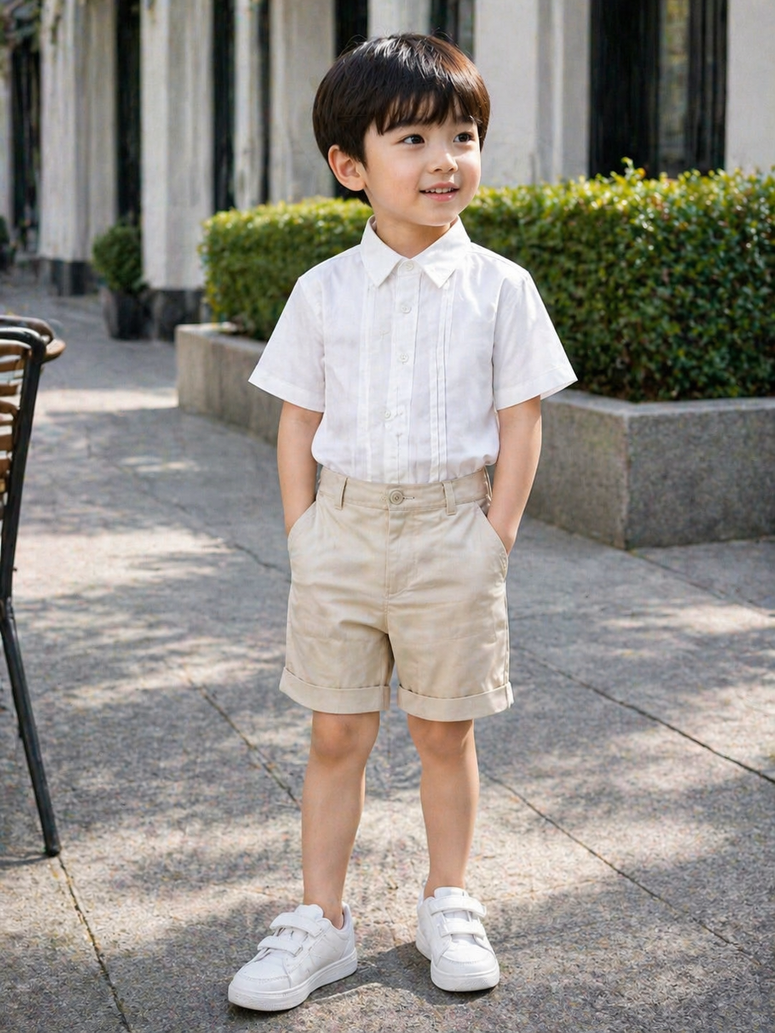 Beige boys set