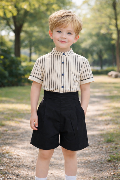 Black and beige boys set